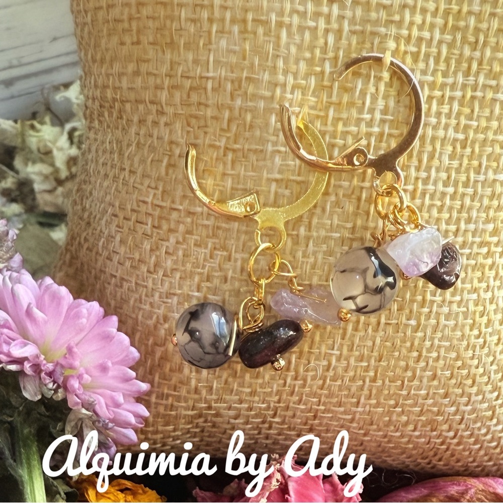 Alquimia Gold and Purple Earrings